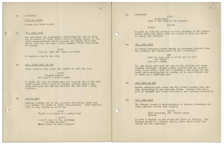 Moe Howard's 30pp. Script Dated January 1942 for The Three Stooges Film ''Matri-Phony'' -- Some Closed Tears & Archival Repair to Cover, Else Very Good Condition